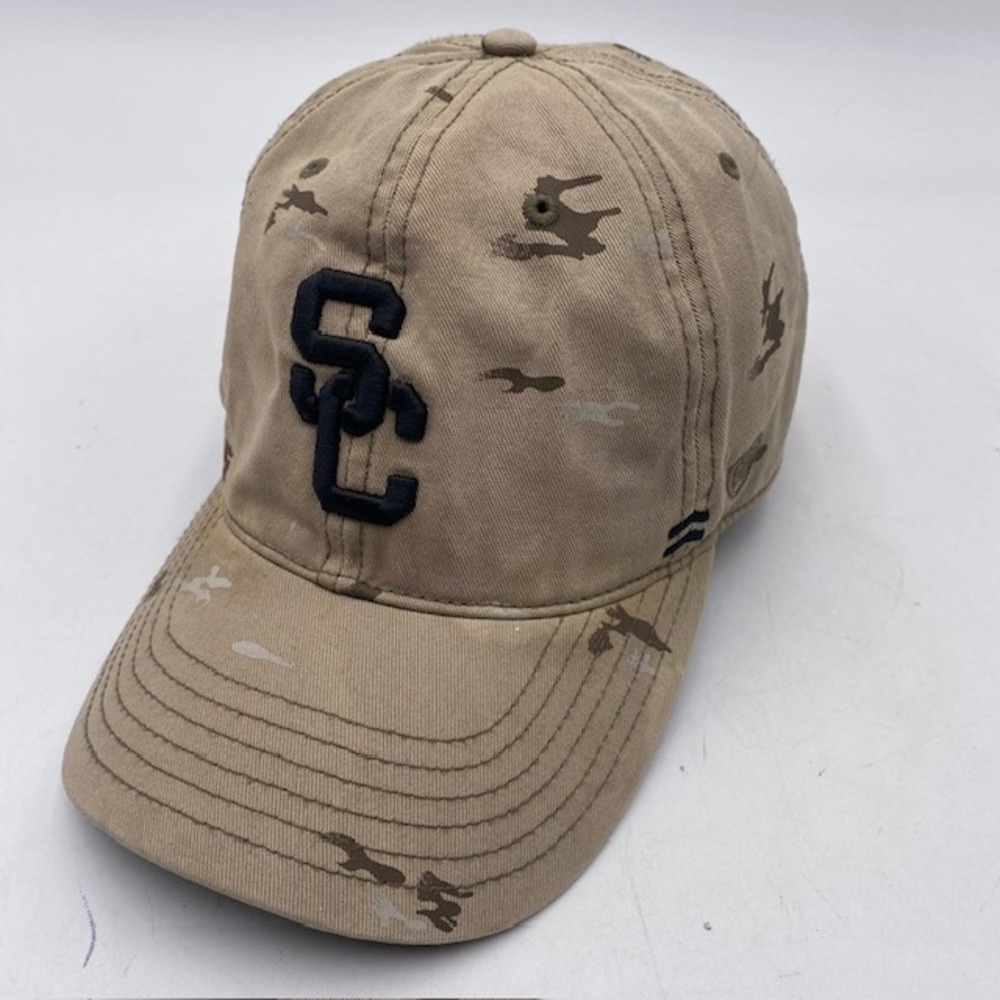 USC Trojans Top of the World Coordinates Hat Mens OSFA Tan Camo Strapback Cap